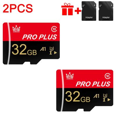 TEMU 2pcs Memory Card 128gb 64gb 32gb 16gb With Adapter, Memory Card 8gb 4gb 2gb 1gb, U3 C10 A1 Memory Tf Card 512mb 256mb 128mb 64mb For Tablet/camera/phone/car Audio, Store Your Files ! Image