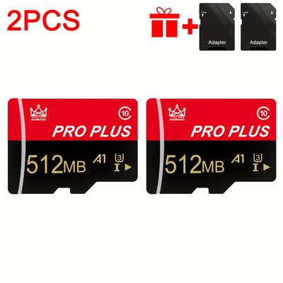 TEMU 2pcs / Memory Card 1gb-128gb With Adapter, High Speed Uhs- 10 C10 A1 Tf Card For Phone, Camera, Tablet, Car Audio, Game Console - Secure Storage