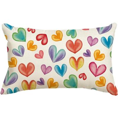 TEMU 1pc Vintage Linen Heart-shaped Pillow Cover, Double-sided Print, Hand Wash Only, Zipper Closure, Decorative Cushion Case For Room Types, Anniversary Wedding Sofa Decor - No Insert Image