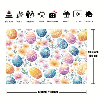 TEMU 1pc, & Polyester Tablecloth, Bright And , Ideal For Indoor/outdoor Dining & Photo Booths
