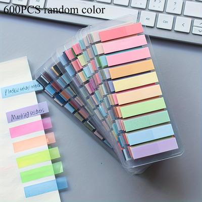 TEMU 600pcs Colorful Book Page Markers - Transparent Sticky Tabs For Organization, Note Taking, And Highlighting, Page Markers|colorful Tabs|transparent Tabs Image
