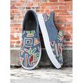Baskets en toile à imprimé tribal pour femme – Chaussures décontractées confortables pour la marche, le shopping et les festivals