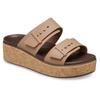 Keilpantolette CROCS "Brooklyn Cork Buckle", Damen, Gr. 38, braun, Croslite, casual, Schuhe, Keilsandale, Plateausandale mit LiteRide™ Schaumfußbett
