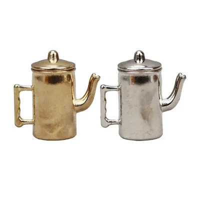 1:12 Dollhouse Mini Coffee Pot Dioramas Kitchen Appliance Craft Simulation Teapot Miniature Water