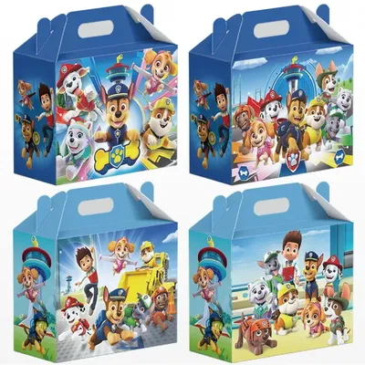 12PCS Paw Patrol Candy Box Happy Birthday Party Decoration Cute Creative Anime Kids Gifts Packaging