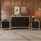 3-Pieces Sets,Dresser and Two Nightstands with Metal Handles and Mirror Decoration, Elegant and