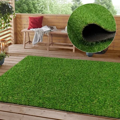 Realistic Artificial Turf Grass, 10 FT X 14 FT Artificial Synthetic Fake Grass, 20MM Green Turf Rug