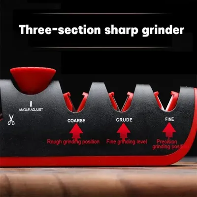 1Pc Black/Red Stainless Steel Kitchen Facilitative Sharpener Tool Angle Adjustable Five In One Knife
