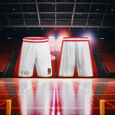 2025 New Summer Greek Basketball League Olympiacos Greek Basketball League Shorts, Breathable and