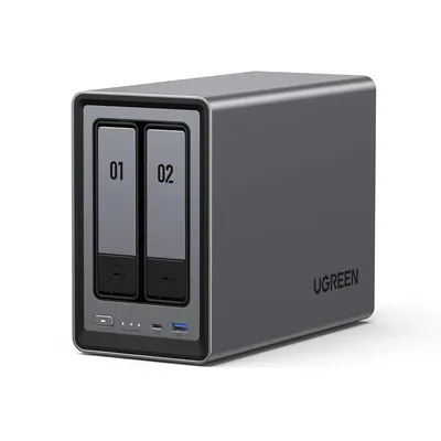 NASync DXP2800 2-Bay Desktop NAS, N100 Quad-core CPU, 8GB DDR5 RAM, 2.5GbE, 2 * M.2 NVMe