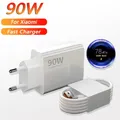 Caricatore da muro veloce Turbo 90W 6A per Xiaomi 11 12 Lite 13T 14 Ultra Redmi Note 11T 12T 13 15Pro POCO F4 X5 Cavo di ricarica USB tipo C