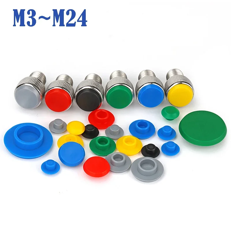 10/20/50 Stück 7 Farben Schutzkappen für Schrauben Innensechskant Innensechskantschraube Schraubenmutter Sechskantkopf-Abdeckkappe Schutz M3-M24 Image
