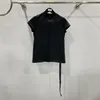 Owen Seak Damen Baumwoll-T-Shirt Slim Fit Weiß Gothic Streetwear Luxus Design T-Shirt Schwarze