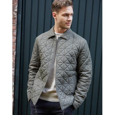 Threadbare Men's Khaki Green Collared Quilted Jacket