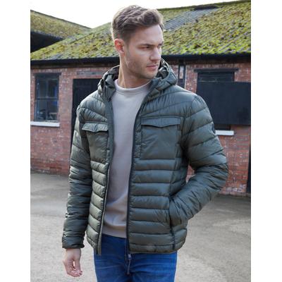 Threadbare Men's Khaki Green Hooded Puffer Jacket