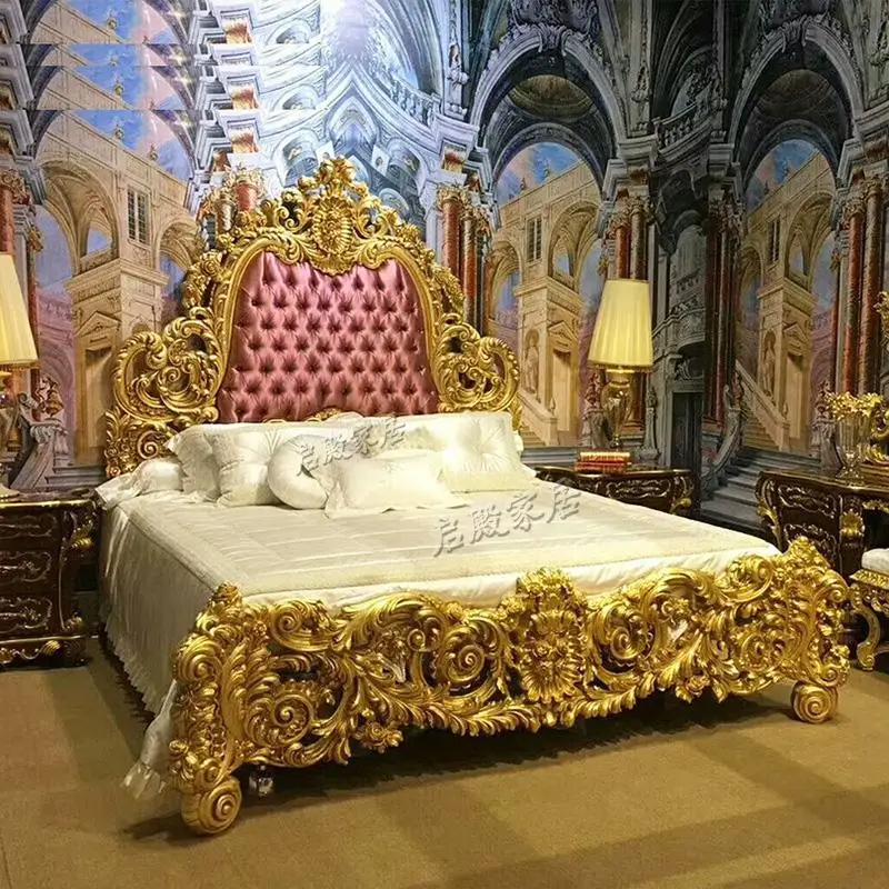 Doppeltes Luxusbett, modisch, große Raumdekoration, klarer Akzent, Lounge-Bodenbett, bequeme Letto Matrimoniale, postmoderne Möbel Image