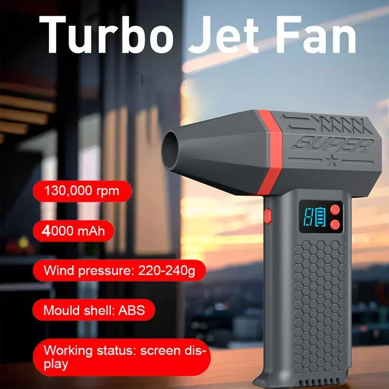 130000 RPM Mini Violent Fan Hochgeschwindigkeits-Turbo-Jet-Lüfter Luftgebläse mit bürstenlosem Aufladen mit hohem Luftvolumen, tragbarer Auto-Lüfter für den Außenbereich Image