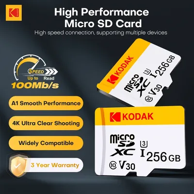 Kodak Original Micro SD-Speicherkarte 64 GB weiß 128 GB SD-Karte Micro SDXC Class10 Flash-Karte 256 GB 32 GB SD-Speicherkarte für Kamera