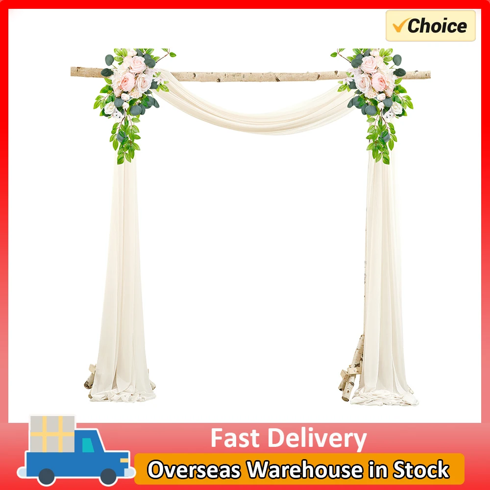 550 cm Hochzeit Bogen drapiert Stoff schiere Bogen Vorhänge Burgund Chiffon Outdoor Vorhang Hintergrund für Hochzeitszeremonie Party Dekor Image