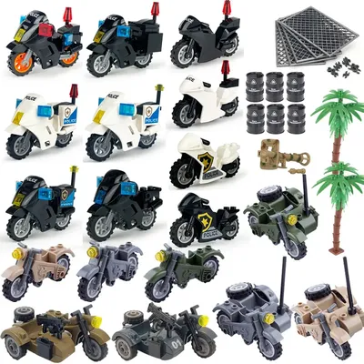 MOC DIY WW2 Militär Öl Barrel Waffe Box Bausteine Krieg Szene Zubehör Kugel Explosive Motorrad Image