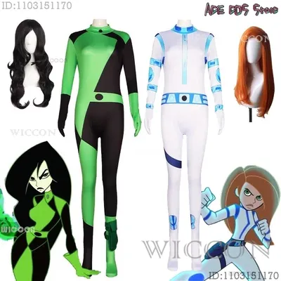 Kim Shego Cosplay Möglicher Anime Cartoon Serie Superheld Overall Kostüm Perücke Halloween Anti-Held Image