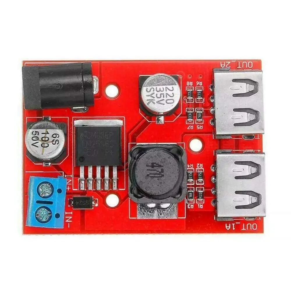 LM2596 LM2596S Dual USB DC-DC 9V 12V 24V 36V zu 5V 3A Step Down Buck Converter Board Auto Ladegerät Solar Stromversorgung Modul Image