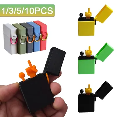 1–10 Stück lustiges 3D-gedrucktes Mittelfinger-Feuerzeug-Modell, perfektes Streich-Geschenk für Erwachsene, Rauchen aufhören, Buddy Gag-Geschenk Image