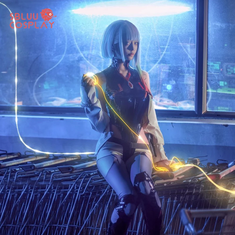 SBluuCosplay Damen Lucy Cosplay Kostüm Bodysuit Outfit Halloween Karneval Party Kostüm Image