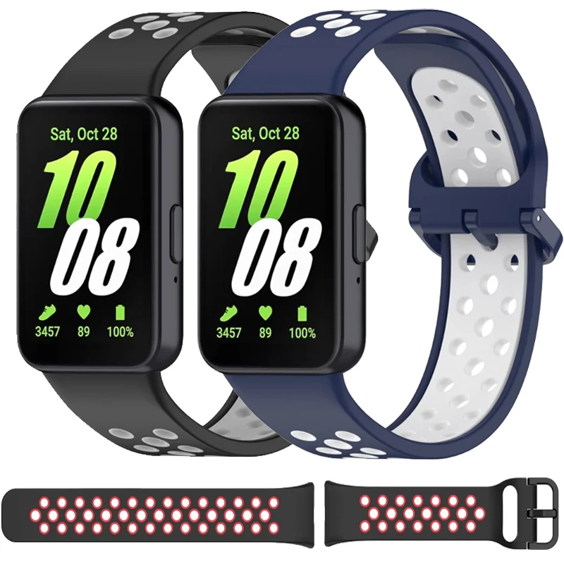 Silikonarmband für Samsung Galaxy Fit 3 Band Armband Armband für Samsung Galaxy Fit 3 Atmungsaktives zweifarbiges Correa-Zubehör Image