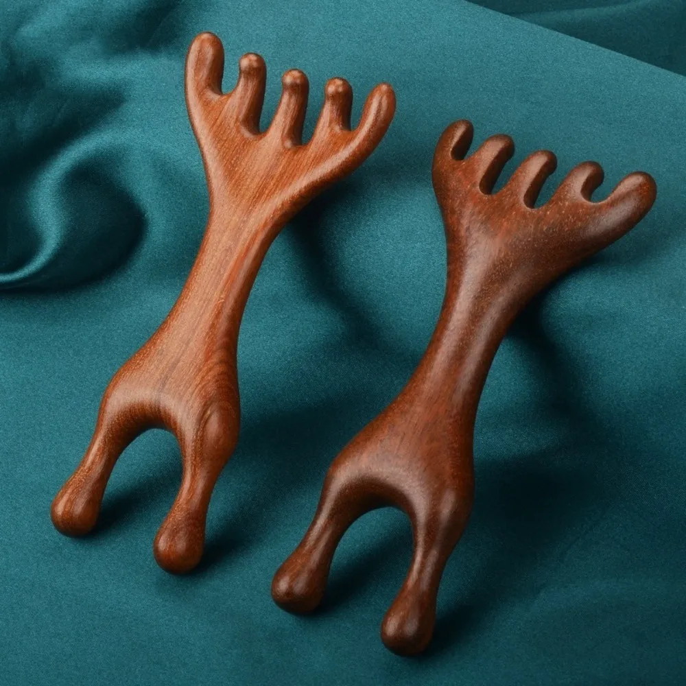 1Pc/2Pcs Holz Doppel Headed Körper Meridian Massage Kamm Sandelholz Breite Zahn Therapie Massage Kamm Helfen blut Zirkulation Image