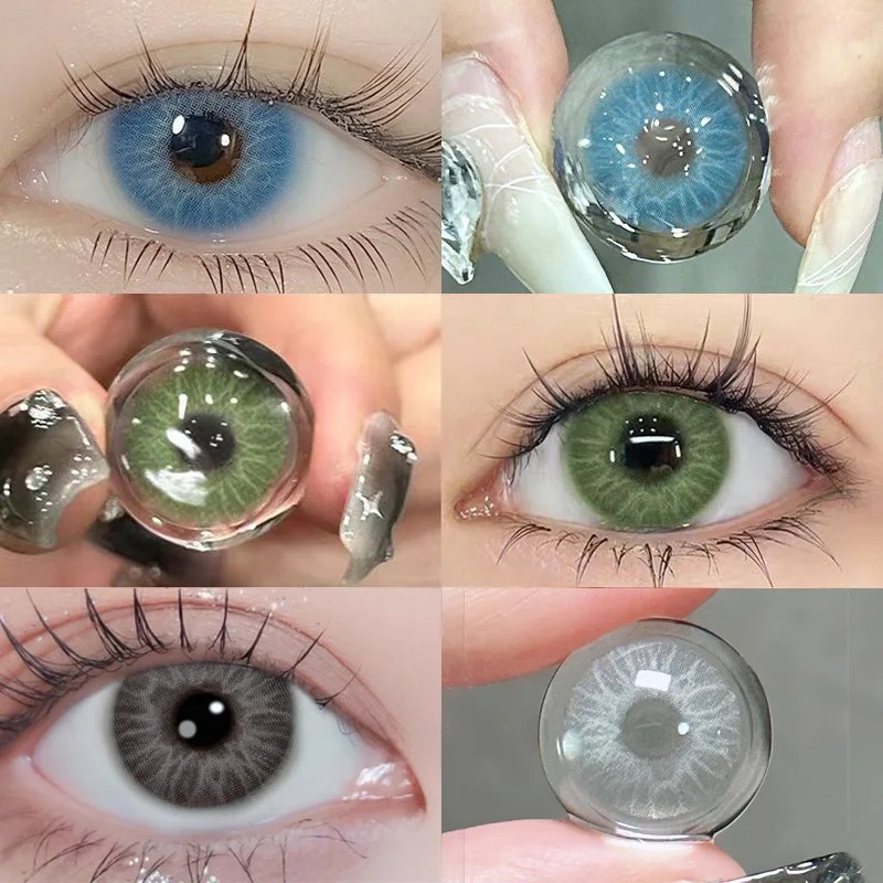JeweLens 1 Paar graue Kontaktlinsen, weiche Linsen für Augen, Kosmetik-Augenkontakte, schneller Versand, jährliche Verwendung Image