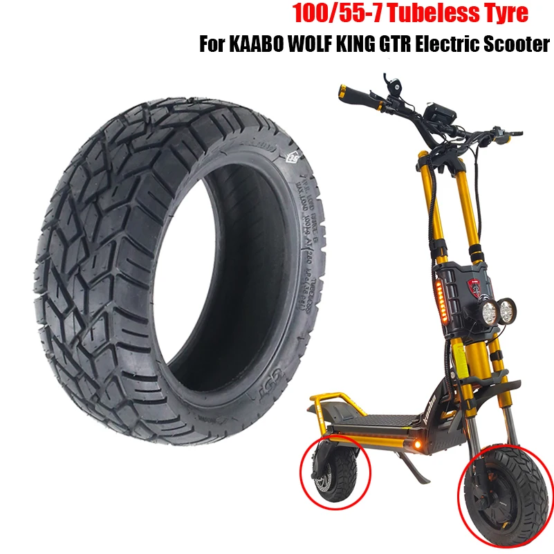 Original 100/55-7 Reifen für KAABO Wolf King GTR Elektroroller 12 Zoll Tubeless Run Stability CTS Anti-Pannen-All-Terrain-Reifen Image