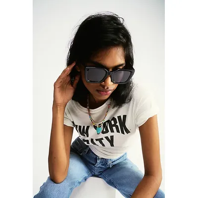 Alden Polarized Square Sunglasses at Free People in Black