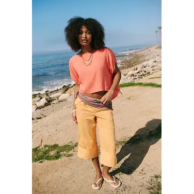 Luna Linen Top by free-est at Free People in Fresh Coral, Size: Medium