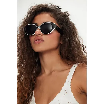 Suki Polarized Cat-Eye Sunglasses at Free People in Black
