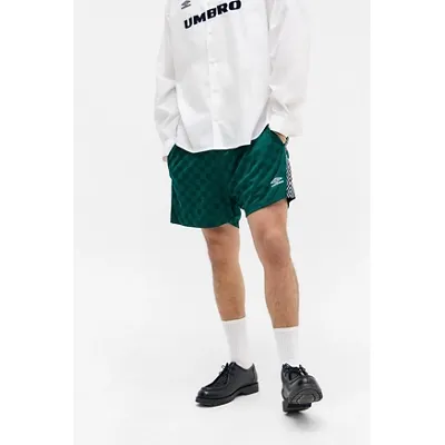 Umbro UO Exclusive Green Checkerboard Shorts - Green L at Urban Outfitters
