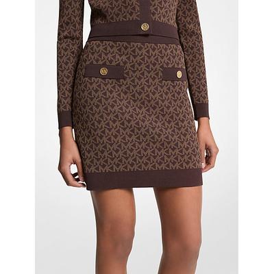 Michael Kors Logo Jacquard Knit Skirt Brown M