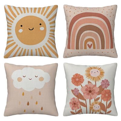 TEMU Set Of 4 Throw Pillow Covers, - Decorative Home Cushion Covers For Living Room, Bedroom, Sofa, Couch And Bed - Zippered, 1 Sided Printing, Modern Home Decor (cushion Inserts Not Included) Image