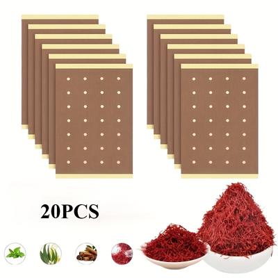 TEMU 20pcs, Self-heating Herbal Patch, Ideal For Use On The Neck, Shoulders, Waist, And Knee Joints Image
