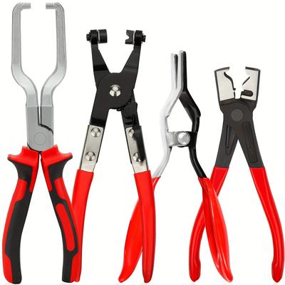 TEMU 4pcs Professional Hose Clamp Pliers Set - Automotive Fuel Line Disconnect And Removal Tool Kit Image