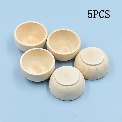 TEMU 5pcs 57*30mm Large Bowl, 8pcs 40*24mm Small Bowl, Unfinished Wooden Bowl, Wooden Mini Round Bowl Craft Bowl Wooden Bowl Decorations, Creative Painting, Household Mini Decorations (beads Image