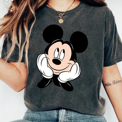 TEMU Mouse Graphic Tee - Casual Round Neck T-shirt With Mouse Design, Fashion For Urban Enthusiasts, Casual Wear | Mouse Design | , Mouse Tshirt Image