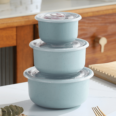 TEMU 3pcs Stackable Pc Food Storage Containers, Leak-proof, Microwave Safe, Outdoor Safe, Solid Color Refrigerator Fresh-keeping Boxes For Kitchen And Outdoor Use Image