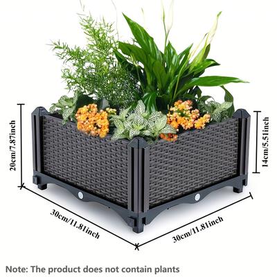 TEMU 2025 Large Vegetable Planter Box - Rust-resistant Plastic, & Easy-to-clean, Ideal For Indoor & Outdoor Use, Vegetables, Flowers, Herbs, Garden Decor| Planter| Plastic Box Image
