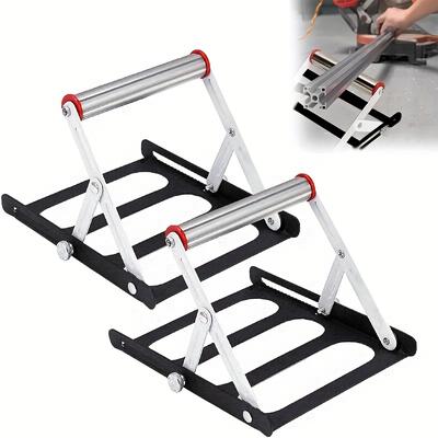 TEMU 2pcs Idolpack Adjustable Cutting Frame, Foldable Metal, Table Saw Stand Adjustable Height, Material Support Frame, With Cutting Machine Attachment Tool Image