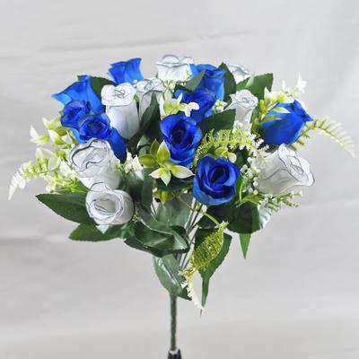TEMU 1pc Commemorative Flower Plastic Artificial Flower Arrangement Suitable For Graves No Electricity Required Suitable For All And Festivals Funerals And Cemetery Decoration Image