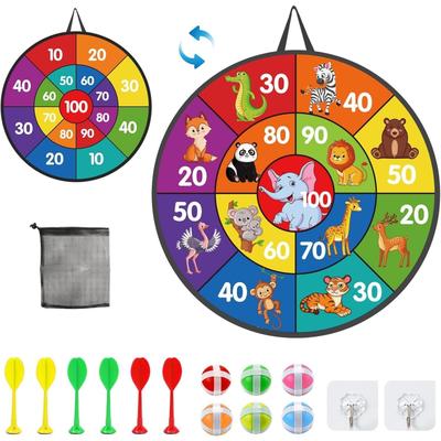 TEMU Lamek Adhesive Dartboard Double-sided Dart Adhesive Ball Game With 6 Sticky Balls 6 Darts And Throwing Game For Christmas Indoor Outdoor Play