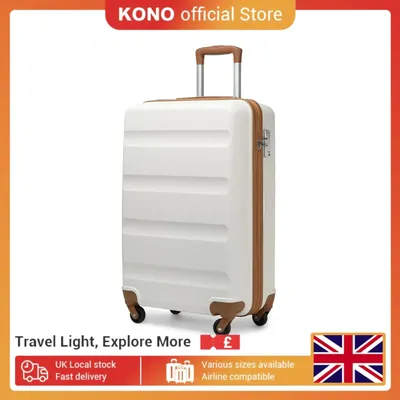 Kono 19'' Hard Shell Suitcase - Lightweight Travel Trolley with 4 Spinner Wheels & Dial Lock, Cabin Luggage
