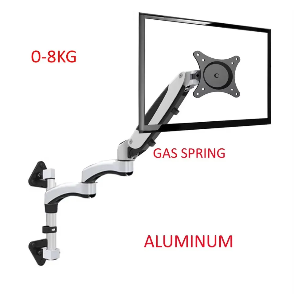 FE160W-L Aluminiumlegierung 360° ° Full Motion 15-27 Zoll LCD TV Wandhalterung Monitorhalter Rack Monitor Dual Long Arm 0-8 kg Image