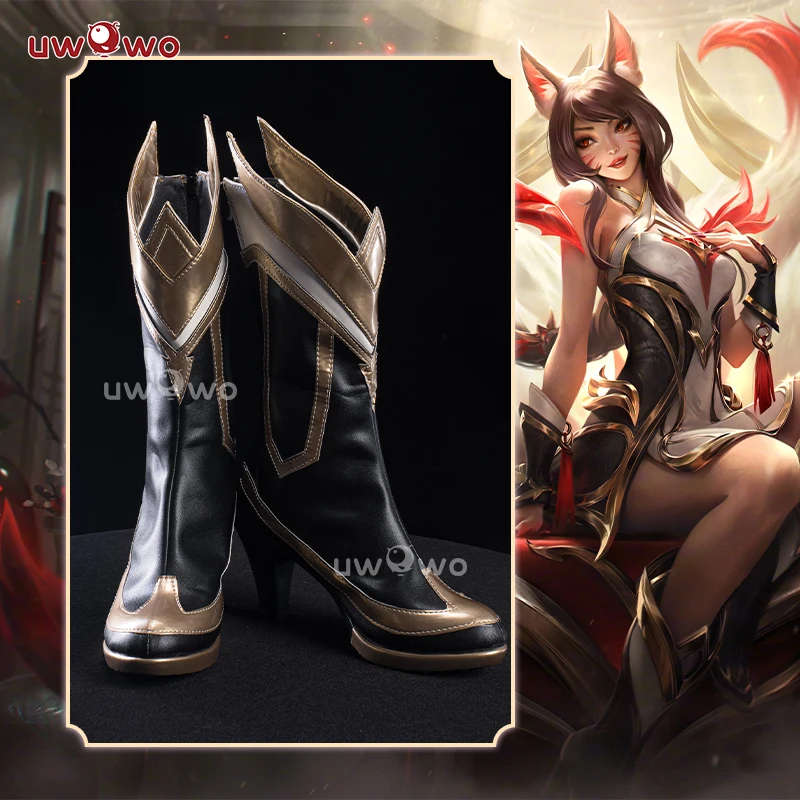 UWOWOW Ahri Schuhe Spiel League of Legends/LOL: Risen Legend Ahri Cosplay Schuhe Größe 35-42 High Tube
